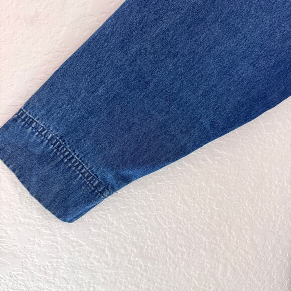 Lemon Grass Vintage Womens Button Denim Shirt Size 18W Floral Embroidered Blue - Picture 7 of 9